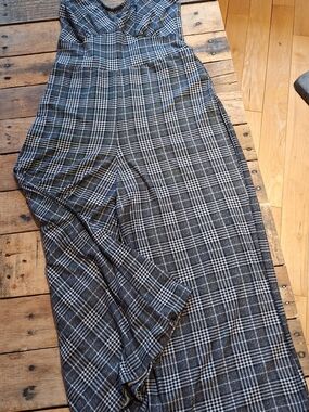 Society Black and White Plaid Jumpsuit
